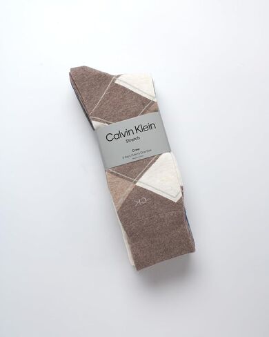 Calvin Klein Men's Dress Socks - 5 Pack Plain and Printed Crew Calf Compression Socks (7-12) in Saudi Arabia