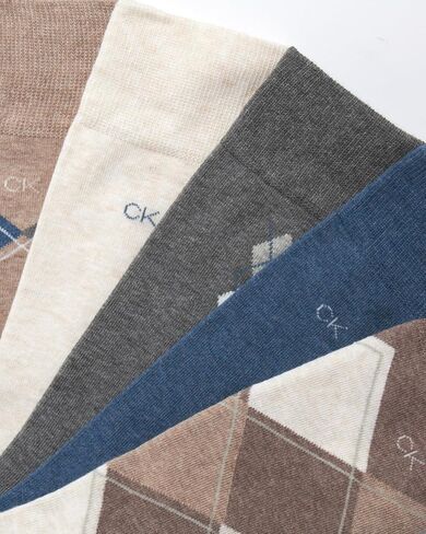 Calvin Klein Men's Dress Socks - 5 Pack Plain and Printed Crew Calf Compression Socks (7-12) in Saudi Arabia
