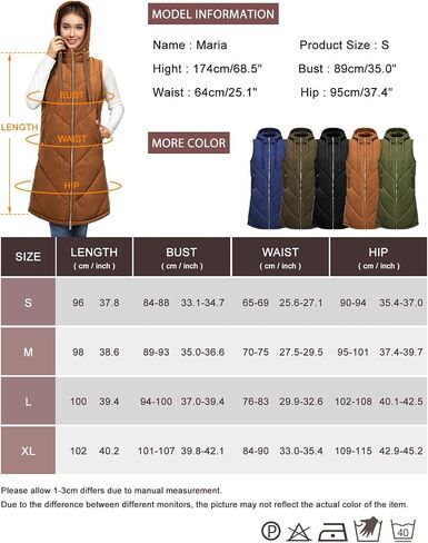 HEEKPEK Womens Long Puffer Vest Sleeveless Hooded Zip Up Puffy Jackets 2024 Quilted Winter Coats with Pockets Warm Outerwear in Saudi Arabia
