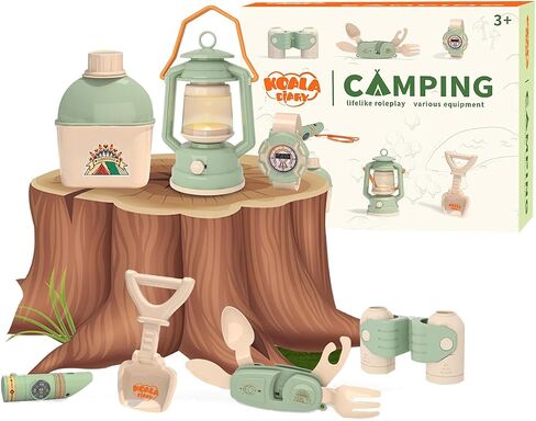 KidEwan Pretend Camping Set for Kids, Play Camp Gear Toys with Spray Stove/Food Set/Binoculars/Compass Outdoor Campfire Toy Set for Toddlers Kids Ages 3+ in Saudi Arabia