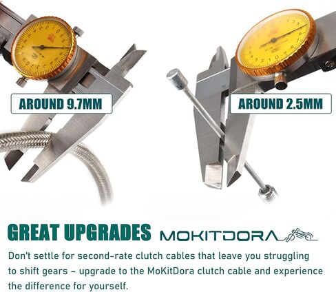 MoKitDora +4 بوصة Touring Dyna Softail كابل القابض ممتد الطول من الفولاذ المقاوم للصدأ مضفر لـ 6 سرعات نقل 2007-2016 Harley Touring Dyna Softail Twin Cam & '18-up M8 موديلات مطورة، كروم in Saudi Arabia