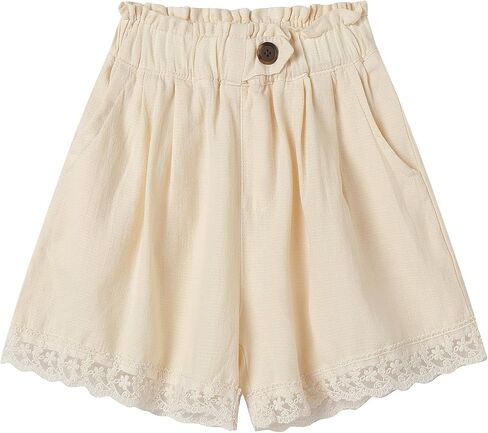 Mud Kingdom Girls Summer Shorts Wide Leg Elastic Waist Lace Trim Pull On in Kuwait