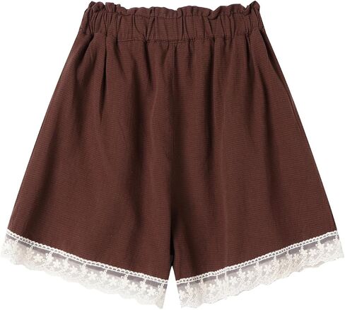 Mud Kingdom Girls Summer Shorts Wide Leg Elastic Waist Lace Trim Pull On in Kuwait