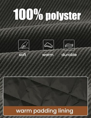 TBMPOY Men's Corduroy Bomber Jacket Quilted Lined Fleece Trucker Full Zip Winter Warm Casual Coat with 3 Zipper Pockets in Kuwait