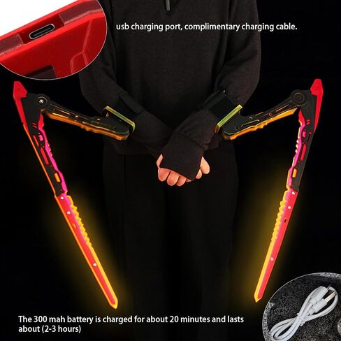 MILRCH Cyberpunk arm, Rechargeable LED Lights, Perfect gaming experience, A Must-Have For Any Cyberpunk Enthusiast in Saudi Arabia