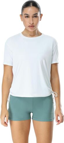 قمصان علوية نسائية للتمرين من icyzone، قمصان فضفاضة مناسبة لصالات الألعاب الرياضية واليوجا وأكمام قصيرة، شعور رائع in Kuwait