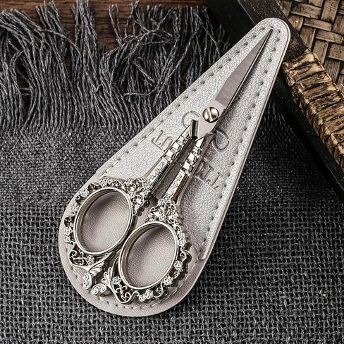 Vintage All-Purpose Scissors with Sheath - Sharp Sewing, Embroidery, Manicure & Pedicure Grooming Scissors for Office, Home & Crafts in Saudi Arabia