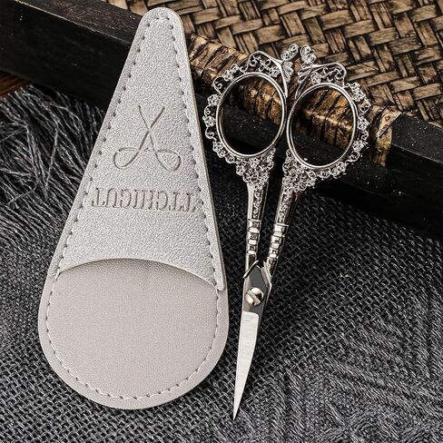 Vintage All-Purpose Scissors with Sheath - Sharp Sewing, Embroidery, Manicure & Pedicure Grooming Scissors for Office, Home & Crafts in Saudi Arabia
