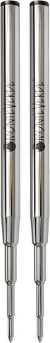 Monteverde USA Ballpoint Refill to Fit Montblanc Ballpoint Pens - Medium Point, Soft Roll, Black (2 Pack) (M132BK) in Saudi Arabia