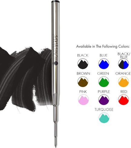 Monteverde USA Ballpoint Refill to Fit Montblanc Ballpoint Pens - Medium Point, Soft Roll, Black (2 Pack) (M132BK) in Saudi Arabia