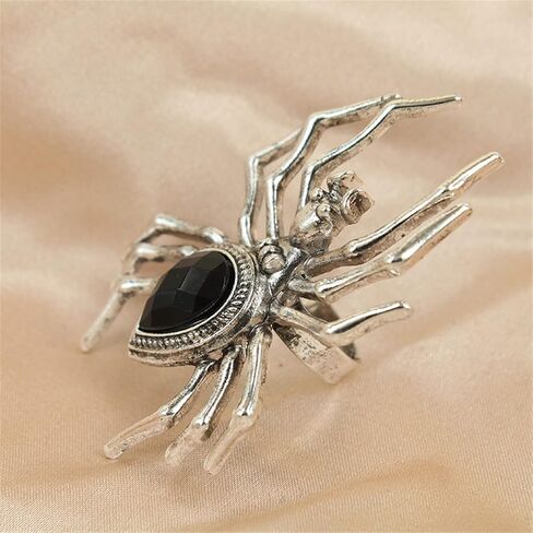 Caiyao Punk Stacking Spider Knuckle Ring for Women Men Gothic Beaded Open Adjustable Insect Animal Statement Finger Ring Exaggrated Rock Party Bar Halloween Jewelry Gift in Saudi Arabia