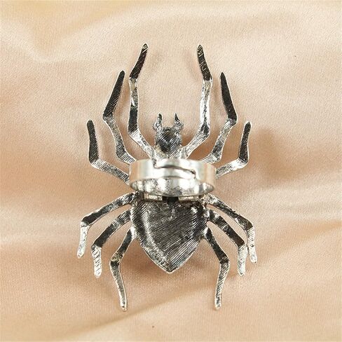 Caiyao Punk Stacking Spider Knuckle Ring for Women Men Gothic Beaded Open Adjustable Insect Animal Statement Finger Ring Exaggrated Rock Party Bar Halloween Jewelry Gift in Saudi Arabia