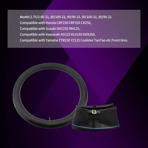 2.75/3.00-21 Motorcycle Inner Tube Fit for 80/100-21, 90/90-21, 90/100-21 TR4 Standard Straight Valve Stem Inner Tire for Yamaha Honda Kawasaki Suzuki Dirt Pit Bike Heavy Duty Balance Tube (2pcs) in Kuwait
