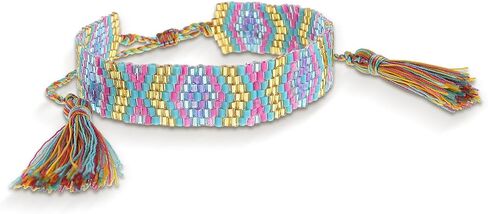 Handmade Seed Bead Friendship Wristband Wrap Bracelets for Women Charm Adjustable Evil Eye Beaded Rope Braided Boho Multicolor Bracelet Fashion Jewelry Gift in Kuwait