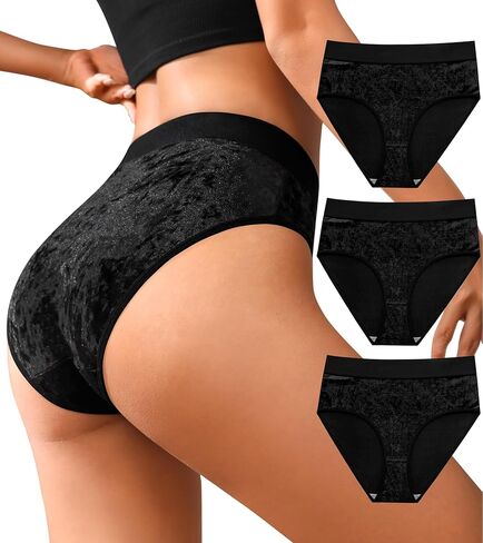 ملابس داخلية بكيني عالية الخصر للنساء من ASIMOON سراويل داخلية ناعمة وجذابة للسيدات مكونة من 3 قطع in Kuwait