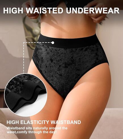 ملابس داخلية بكيني عالية الخصر للنساء من ASIMOON سراويل داخلية ناعمة وجذابة للسيدات مكونة من 3 قطع in Kuwait