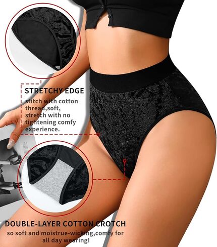 ملابس داخلية بكيني عالية الخصر للنساء من ASIMOON سراويل داخلية ناعمة وجذابة للسيدات مكونة من 3 قطع in Kuwait