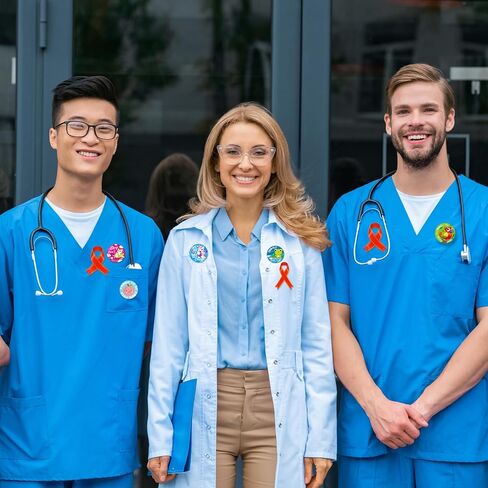 32 Pcs Red Ribbon Awareness Buttons Pins Bulk Sets,1.5 Inch Round Badges Decoration for Red Ribbon Week Party Favor Supplies Decorations Goodie Bag Stuffers Groups Support Fundraisers in Kuwait