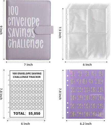 100 Envelopes Money Saving Challenge, Budget Binder with Cash Envelopes Easy and Fun Way to Save $5050, Savings Challenges Book with Envelopes for Office,Home,School (Pink) in Saudi Arabia