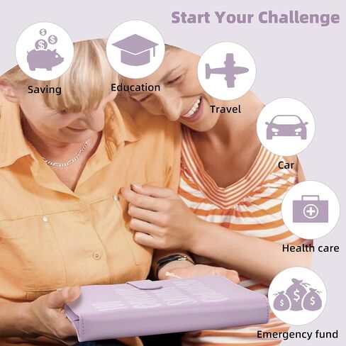 100 Envelopes Money Saving Challenge, Budget Binder with Cash Envelopes Easy and Fun Way to Save $5050, Savings Challenges Book with Envelopes for Office,Home,School (Pink) in Saudi Arabia