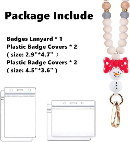 Idefair Badges Lanyard with ID Holder, Cute Wood Beaded Lanyard for Keys, Teacher Lanyard Fashion Keychain Lanyard for Women in Saudi Arabia
