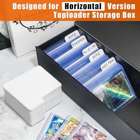 فواصل بطاقات التداول، فواصل تحميل علوية 100 قطعة لبطاقات التداول مع علامة تبويب مؤشر للكتابة، فواصل تنظيم بطاقات أرشيفية عالية الجودة مقاس 3 1/4 × 4 بوصة - إصدار أفقي in Kuwait