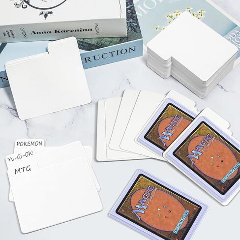 فواصل بطاقات التداول، فواصل تحميل علوية 100 قطعة لبطاقات التداول مع علامة تبويب مؤشر للكتابة، فواصل تنظيم بطاقات أرشيفية عالية الجودة مقاس 3 1/4 × 4 بوصة - إصدار أفقي in Kuwait