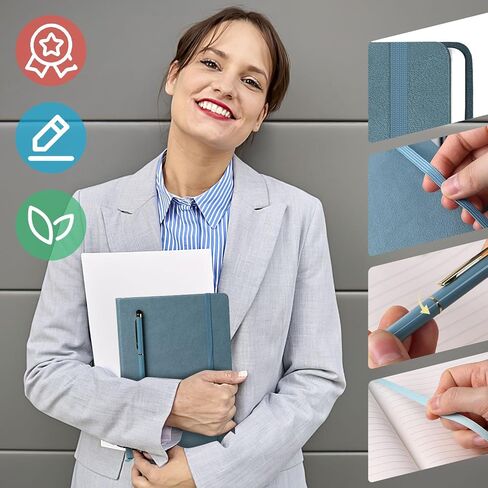 دفتر ملاحظات Koogel Black Journal مع قلم، 5.7 بوصة × 8.2 بوصة غطاء جلدي مغناطيسي مفكرة جامعية للسفر 96 ورقة/192 صفحة in Saudi Arabia