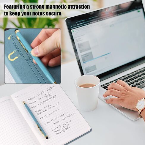 دفتر ملاحظات Koogel Black Journal مع قلم، 5.7 بوصة × 8.2 بوصة غطاء جلدي مغناطيسي مفكرة جامعية للسفر 96 ورقة/192 صفحة in Saudi Arabia