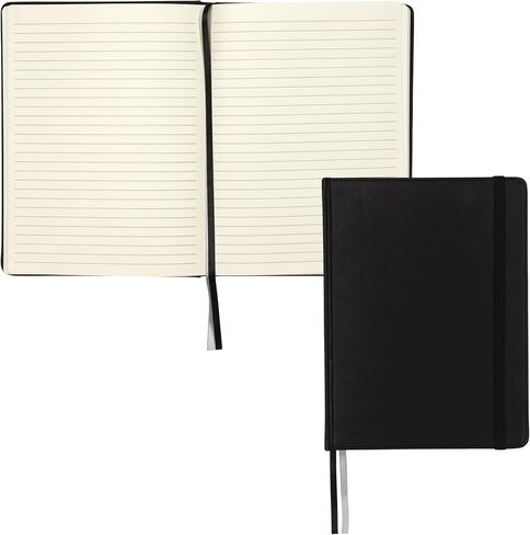 Samsill Large Hardcover Notebook, 240 Lined Notebook Pages, Black, 7.5 x 10 Inch in Saudi Arabia