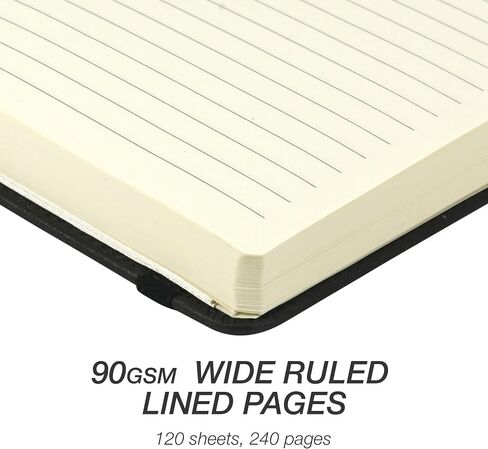 Samsill Large Hardcover Notebook, 240 Lined Notebook Pages, Black, 7.5 x 10 Inch in Saudi Arabia