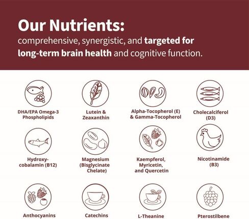NeuroReserve RELEVATE - مكمل صحة الدماغ - دعم الذاكرة، شيخوخة الدماغ الصحية، التركيز، الطاقة الطبيعية، المزاج - من أجل فائدة شاملة وطويلة الأمد - مضادات الأكسدة، أوميغا 3 DHA EPA، فيتامين B12 in Saudi Arabia
