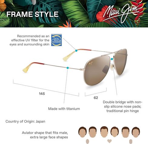 Maui Jim Hauoli XL Aviator Sunglasses in Saudi Arabia