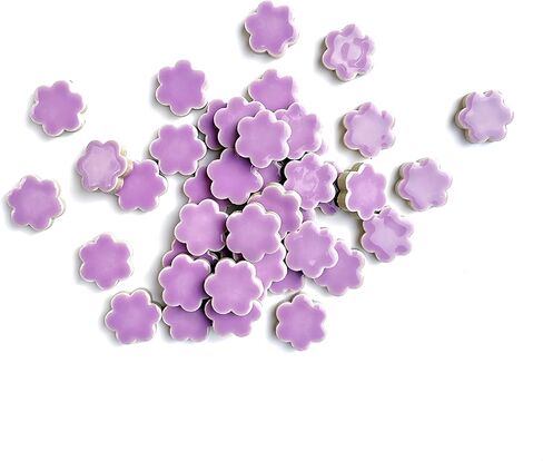 200 جرام فسيفساء سيراميك مجموعة DIY ملونة صغيرة زهرة السيراميك زهرة فسيفساء بلاط المواد الحرفية فسيفساء مادة الفن - برتقالي in Kuwait