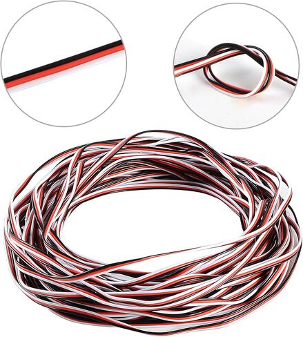 YXQ 26AWG Servo Cable 50 feet 3-pin Line for Futaba JR RC Servo Hobby Model Aircraft Model Wiring 30 corex0.08mm in Kuwait