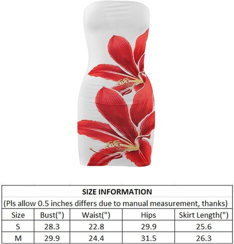Women's Floral Tube Dress Strapless Midi Dress Flower Print Mini Dress for Women Flower Cami Dress Low Cut Bodycorn Dress in Saudi Arabia