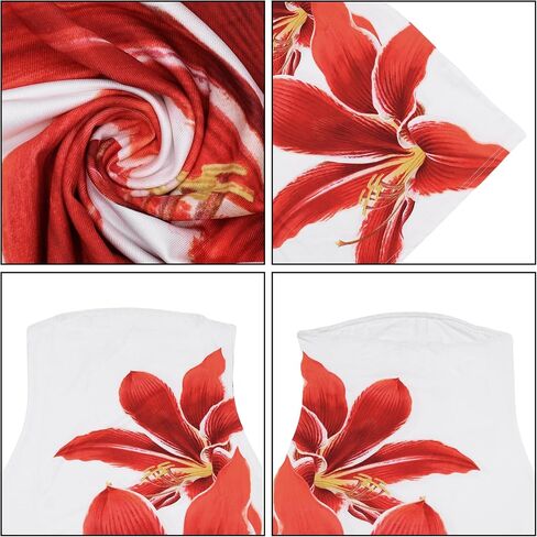 Women's Floral Tube Dress Strapless Midi Dress Flower Print Mini Dress for Women Flower Cami Dress Low Cut Bodycorn Dress in Saudi Arabia