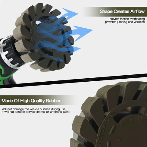 عجلة ممحاة مطاطية من TUCANA Green Gear Design، أداة إزالة الملصقات واللاصق، إزالة الخطوط المقلمة والخطوط والملصقات والشريط والرسومات على السيارة والمركبات الترفيهية والقوارب والشاحنات بقطر 10.16 سم مع محول مثقاب in Saudi Arabia