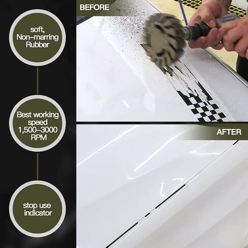 عجلة ممحاة مطاطية من TUCANA Green Gear Design، أداة إزالة الملصقات واللاصق، إزالة الخطوط المقلمة والخطوط والملصقات والشريط والرسومات على السيارة والمركبات الترفيهية والقوارب والشاحنات بقطر 10.16 سم مع محول مثقاب in Saudi Arabia