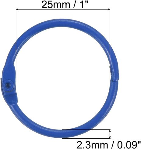 PATIKIL Loose Leaf Binder Rings 1 Inch, 15 Pack Metal Flash Card Book Binding Rings for Key Chain Index Card Scrapbooks, Bright Blue in Saudi Arabia