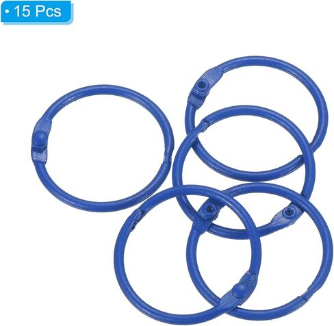PATIKIL Loose Leaf Binder Rings 1 Inch, 15 Pack Metal Flash Card Book Binding Rings for Key Chain Index Card Scrapbooks, Bright Blue in Saudi Arabia
