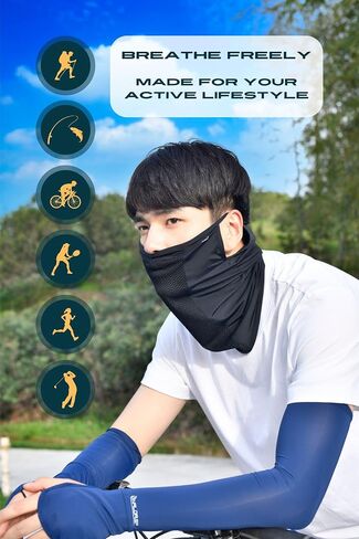 Ultra Thin Sport Neck Gaiter Face Cover With Ear Loops – Cooling Breathable Designed In Korea – UV Protection in Saudi Arabia