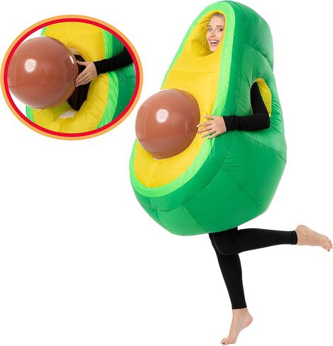 Spooktacular Creations Avocado Inflatable Costume, Green Women Deluxe Halloween Inflatable Costume, Fruit Halloween Costumes for Themed Parties, Adult Size in Saudi Arabia