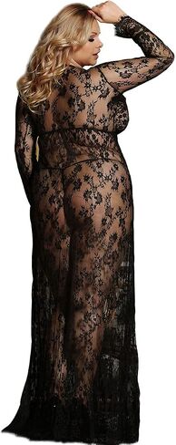 فستان دانتيل شفاف بياقة V وأكمام طويلة مع سراويل داخلية in Saudi Arabia
