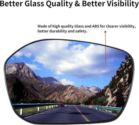Passenger Side Mirror Replacement for Honda Civic 2022 2023 2024 Mirrors Glass - Convex Mirror Glass, Right Side Rear View Mirror without Power Heated (Not Heated) in Kuwait