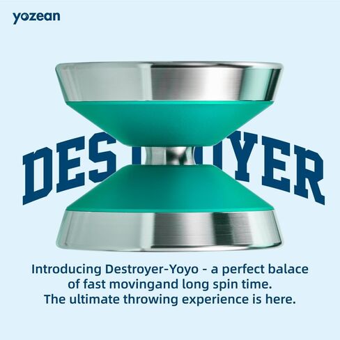 Yozean Yoyo Divemaster 7075 Aluminum Alloy Unresponsive 304 Stainless Steel Professional Competition (1A,3A,5A) Toys, Green in Saudi Arabia