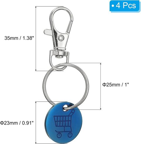 PATIKIL Shopping Trolley Token Key Ring Stainless Steel Grocery Cart Remover Coin Keychain Unlock Release Key in Saudi Arabia