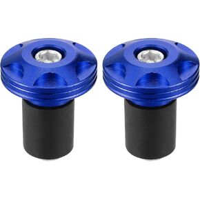 Motorcycle Handlebar End Plug Aluminum Alloy 7/8" 22mm 32mm OD Fashionable | Front Handle Bar Grips Cap Gear Balanced Plug Blue 2 Pcs