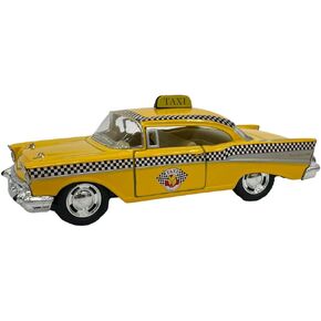 KiNSMART 1957 Chevy Bel Air Coupe Classic Taxi Cab 5" 1:40 Scale Die Cast Metal Model Toy Car