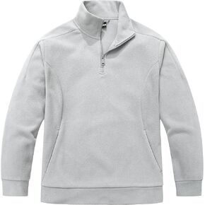 KAIDER Women's Plus Size Quarter-Zip Polar Fleece Pullover Jacket Stand Collar Sweatshirt with Pocket Long Sleeve Sweater
